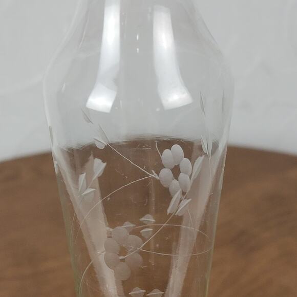 VINTAGE Duchin Creation Silver Etched Glass Bud Vase 10 Sterling Weighted Base - Picture 9 of 14